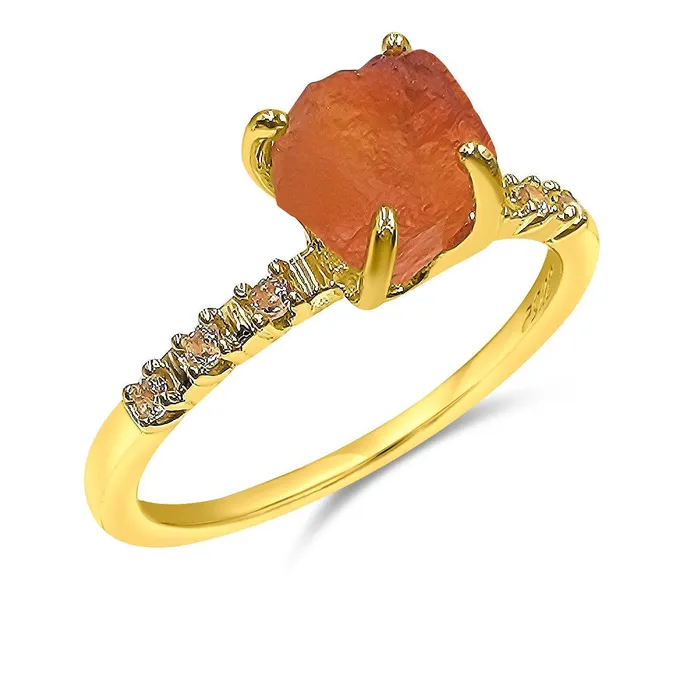 Raw carnelian Stackable Ring Uniquelan Jewelry Rings