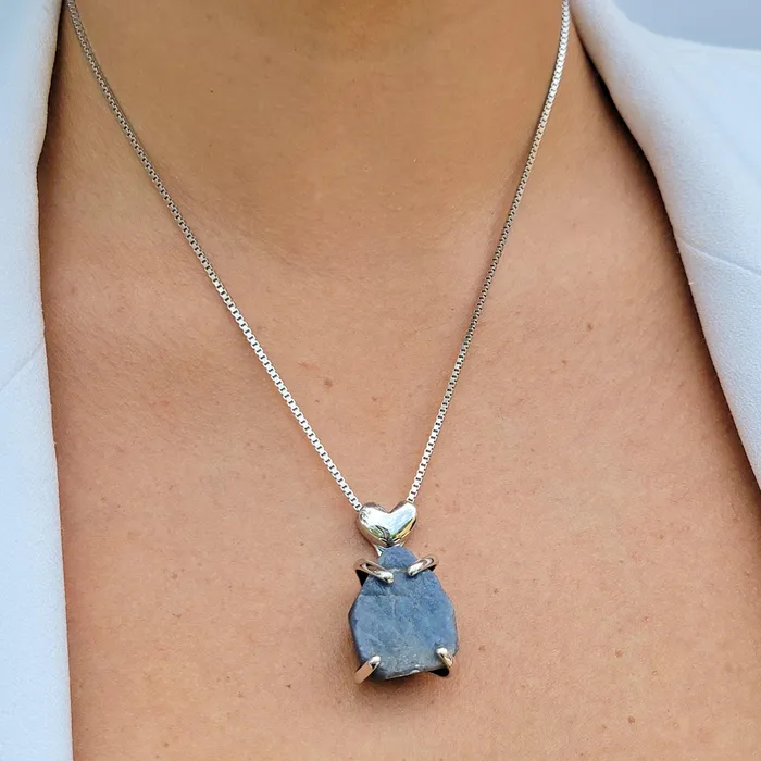 Raw Large Sapphire Necklace Uniquelan Jewelry Necklaces
