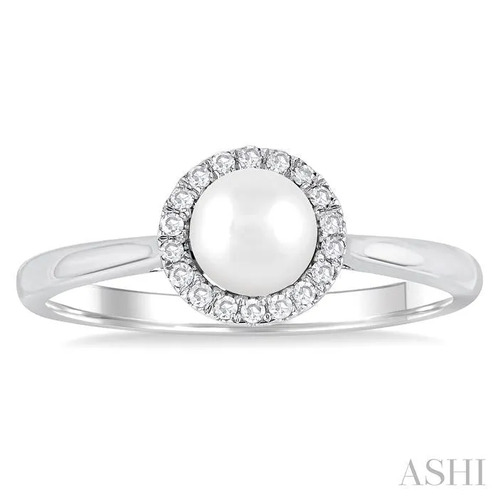 Rings ASHI DIAMONDS 10K White Gold 007ctw Halo Style Pearl and Diamond Ring Rings ASHI DIAMONDS 10K White Gold 007ctw Halo Style Pearl and Diamond Ring