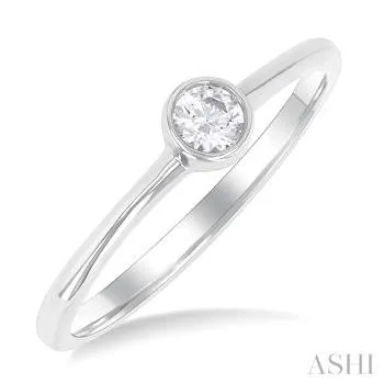 Rings ASHI DIAMONDS 10K White Gold 016ctw Bezel Promise Ring