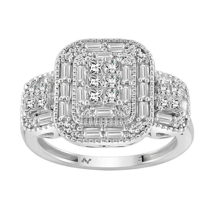 Rings AV LADIES RING 100CT ROUNDPRINCESSBAGUETTE DIAMOND 14K WHITE GOLD Rings AV LADIES RING 100CT ROUNDPRINCESSBAGUETTE DIAMOND 14K WHITE GOLD