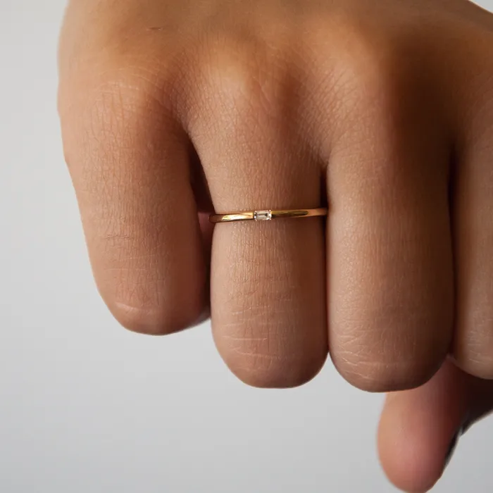 Rings Diamond Baguette Ring Vivien Frank Designs