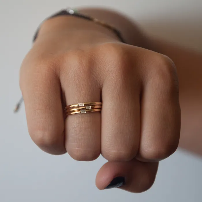 Rings Diamond Baguette Ring Vivien Frank Designs