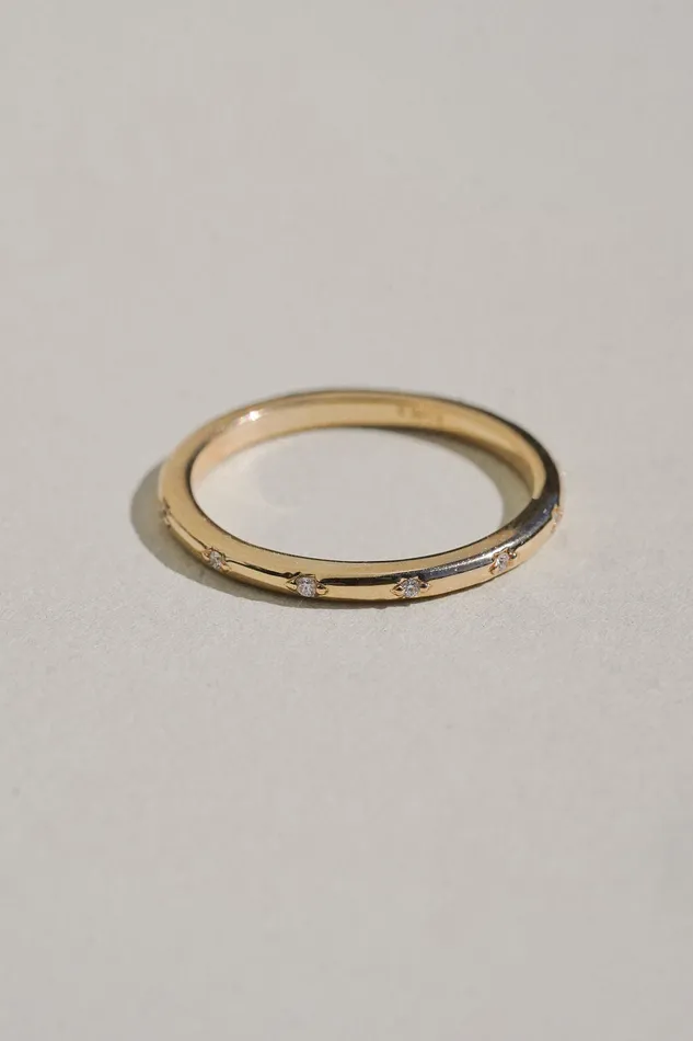 Rings Earthen Jewelry 14K Gold Stone Path Diamond Ring