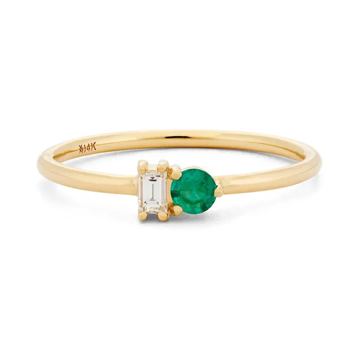 Rings Emerald Diamond Baguette Ring Valerie Madison Fine Jewelry