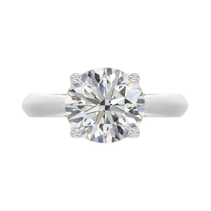 Rings Ethos LADIES SOLITAIRE RING 4CT ROUND DIAMOND 14K WHITE GOLD