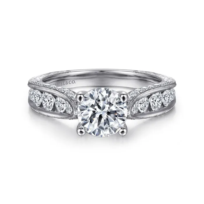Rings GABRIEL CO Gabriel 14K White Gold 81ctw 4 Prong Style Diamond SemiMount Engagement Ring Rings GABRIEL CO Gabriel 14K White Gold 81ctw 4 Prong Style Diamond SemiMount Engagement Ring