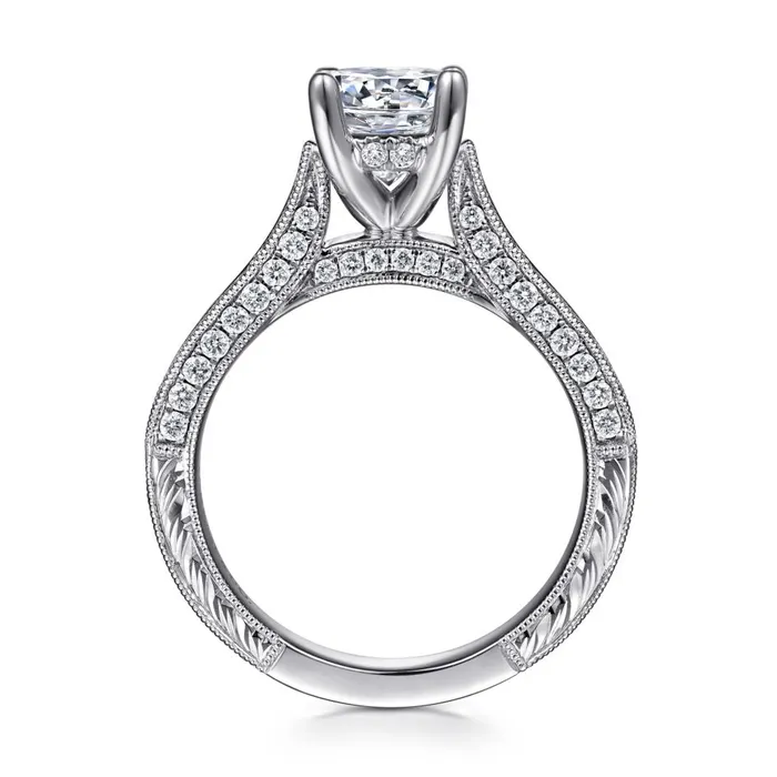 Rings GABRIEL CO Gabriel 14K White Gold 81ctw 4 Prong Style Diamond SemiMount Engagement Ring Rings GABRIEL CO Gabriel 14K White Gold 81ctw 4 Prong Style Diamond SemiMount Engagement Ring
