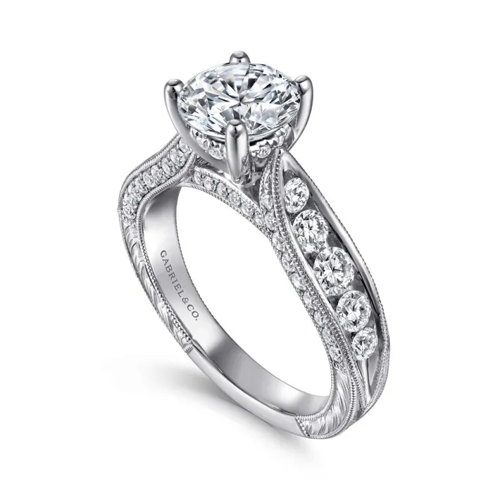 Rings GABRIEL CO Gabriel 14K White Gold 81ctw 4 Prong Style Diamond SemiMount Engagement Ring Rings GABRIEL CO Gabriel 14K White Gold 81ctw 4 Prong Style Diamond SemiMount Engagement Ring
