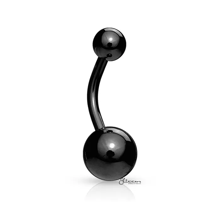 Rings Glitters Basic 316L Surgical Steel Belly Button Navel Ring Black