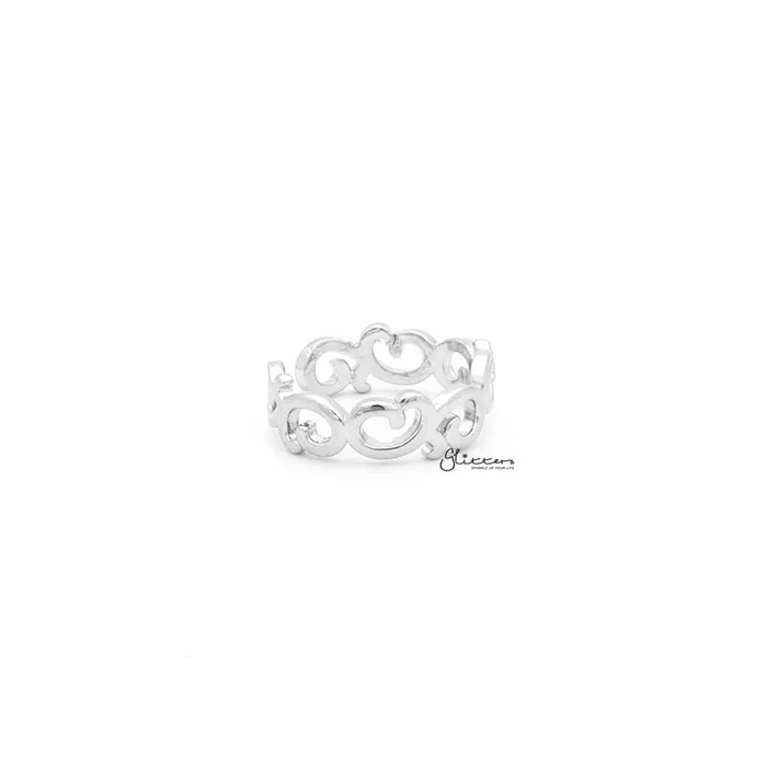 Rings Glitters Spiral Pattern Toe Ring Silver