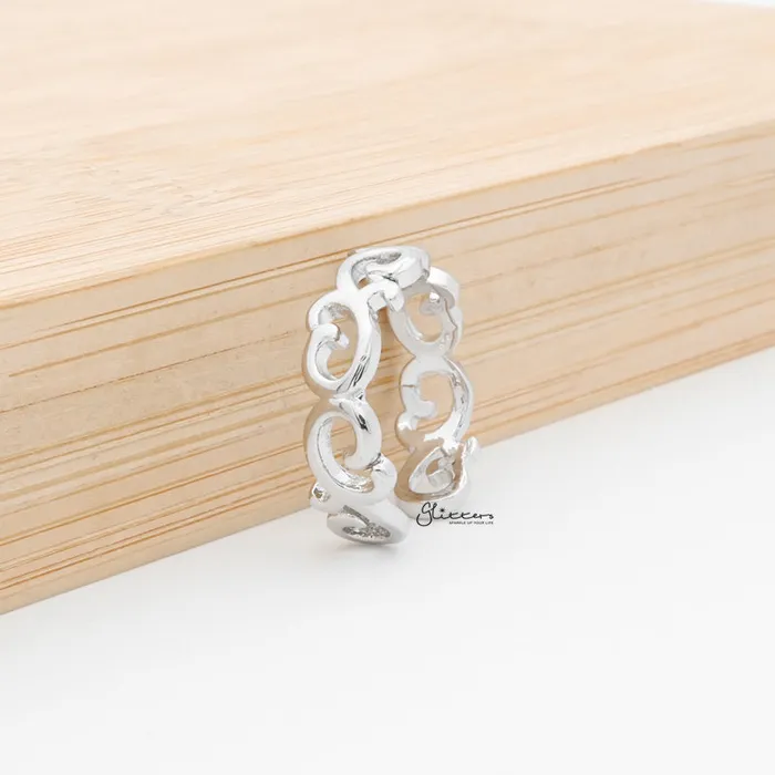 Rings Glitters Spiral Pattern Toe Ring Silver