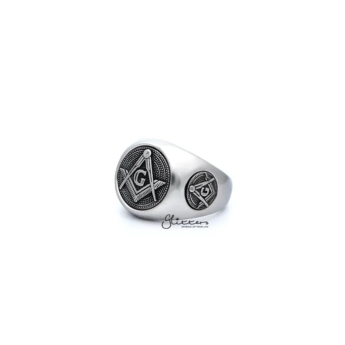 Rings Glitters Stainless Steel Masonic Casting Mens Ring
