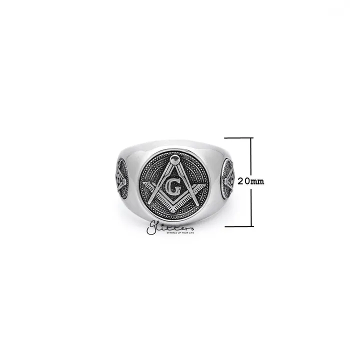 Rings Glitters Stainless Steel Masonic Casting Mens Ring