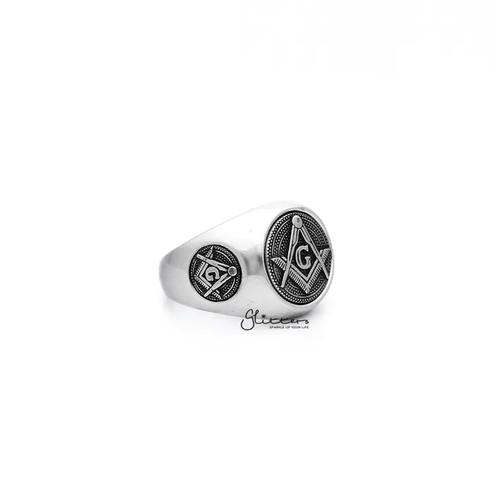 Rings Glitters Stainless Steel Masonic Casting Mens Ring