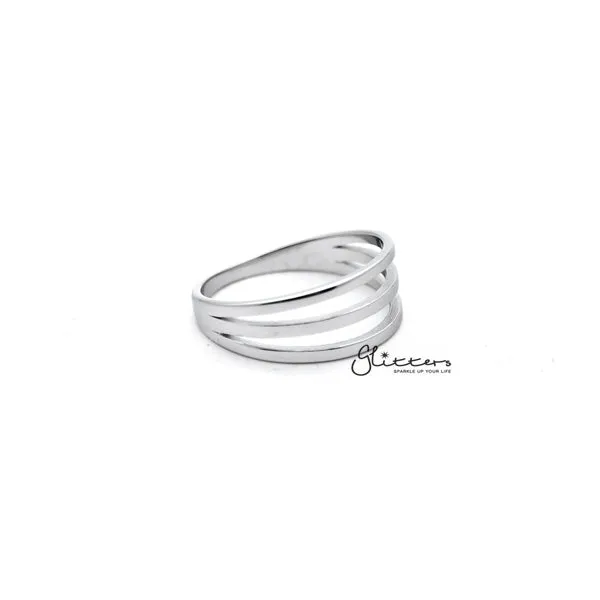 Rings Glitters Sterling Silver 3 Lines Womens Rings