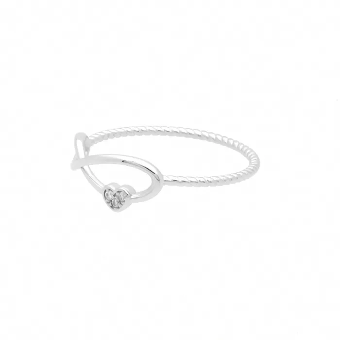 Rings Infinity CZ Heart Sterling Silver Ring Glitters