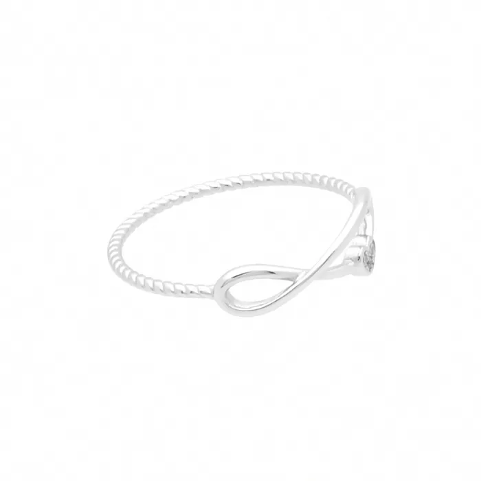 Rings Infinity CZ Heart Sterling Silver Ring Glitters