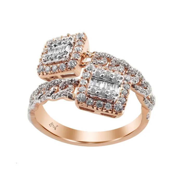 Rings LADIES BAND 075CT ROUND DIAMOND 14K ROSE GOLD AV