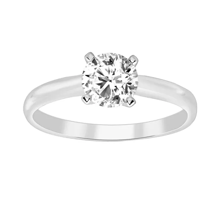 Rings LADIES SOLITAIRE RING 033CT ROUND DIAMOND 14K WHITE GOLD AV