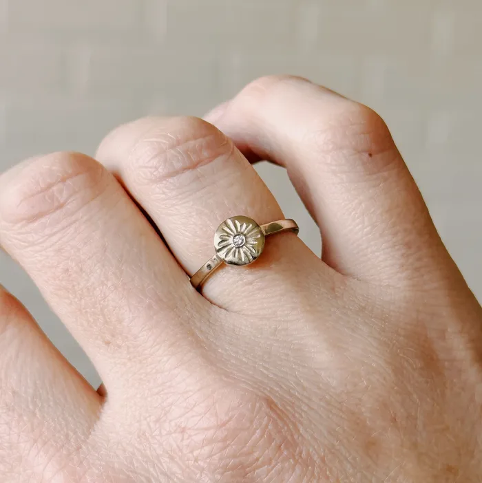 Rings Lucia Small White Gold and Diamond Ring Corey Egan