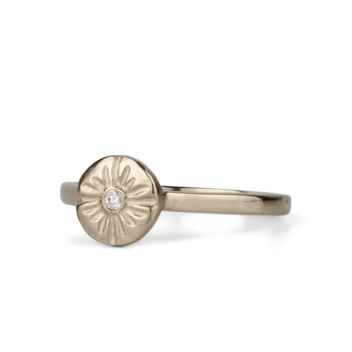 Rings Lucia Small White Gold and Diamond Ring Corey Egan