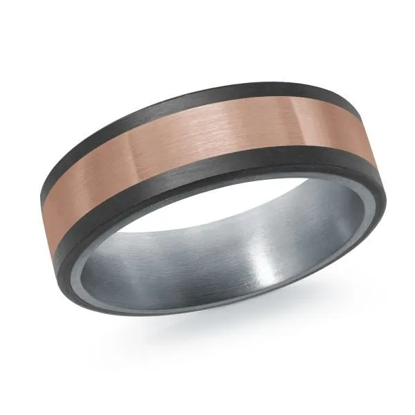 Rings Malo 7mm Tantalum and 14K Rose Gold Wedding Band MALO BANDS