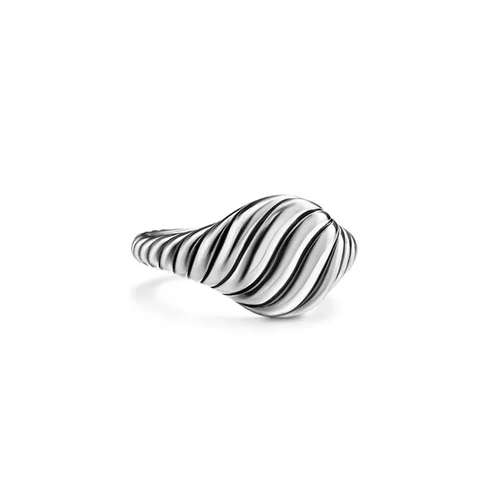 Rings Sculpted Cable Pinky Ring in Sterling Silver DAVID YURMAN INC