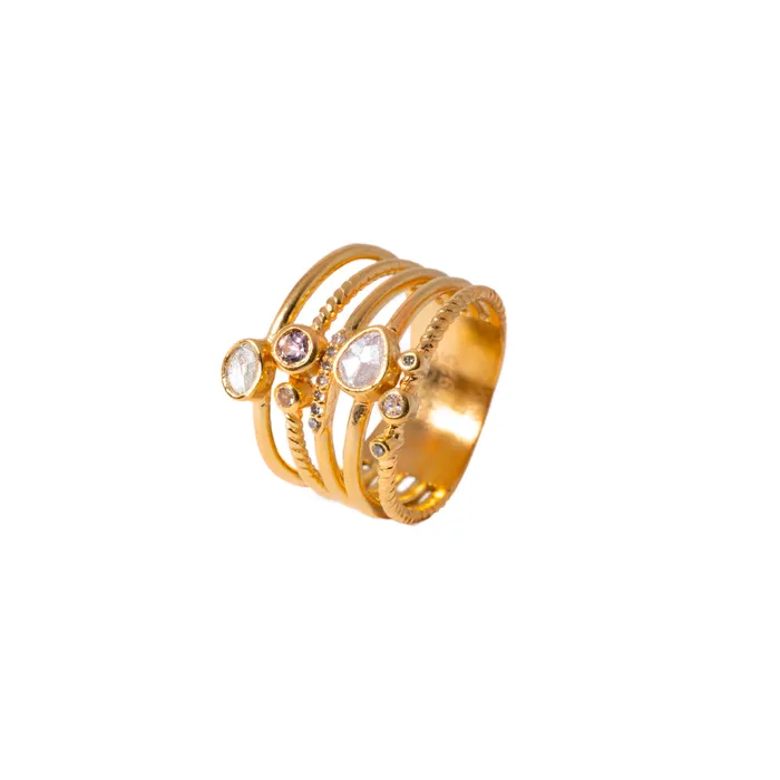 Rings Shana Gulati Jewelry Roseus Gold Vermeil Ring Stack