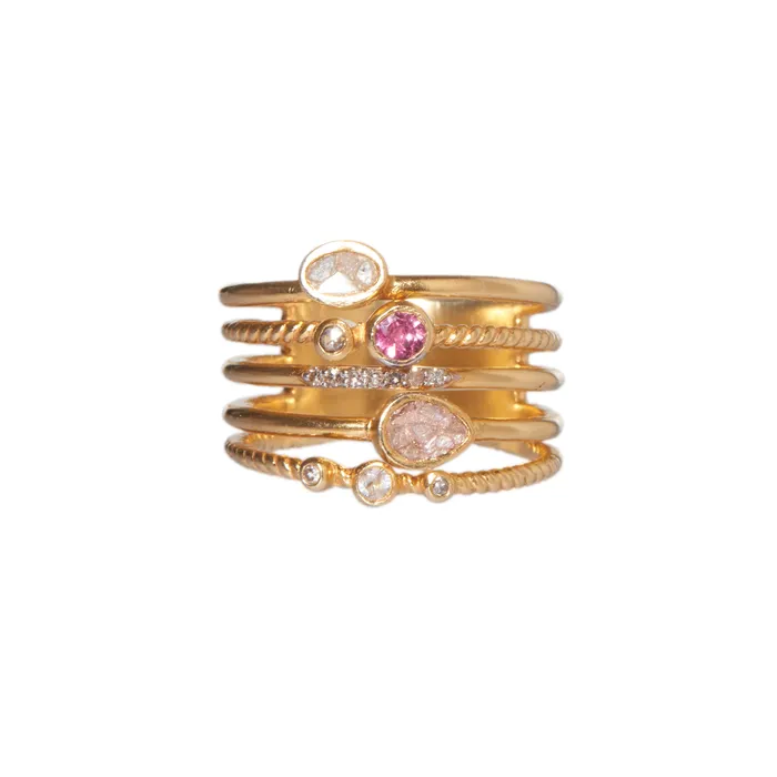 Rings Shana Gulati Jewelry Roseus Gold Vermeil Ring Stack