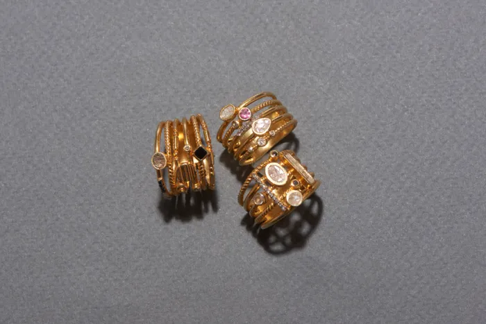 Rings Shana Gulati Jewelry Roseus Gold Vermeil Ring Stack