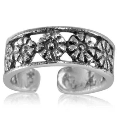 Rings Teeda TR2680 Row of Flowers Toe Ring