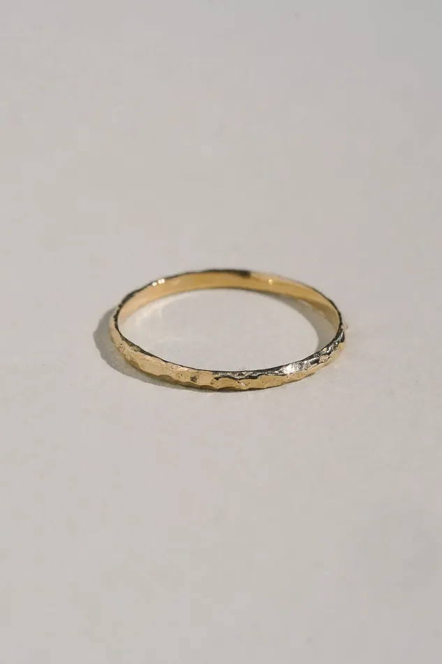 Rings Textured Gold Band Lacee Alexandra