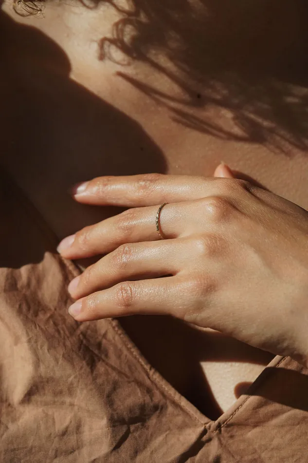 Rings Textured Gold Band Lacee Alexandra