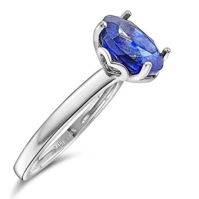 Rings Uniquelan Jewelry Real Blue Sapphire Heart Ring Rings Uniquelan Jewelry Real Blue Sapphire Heart Ring