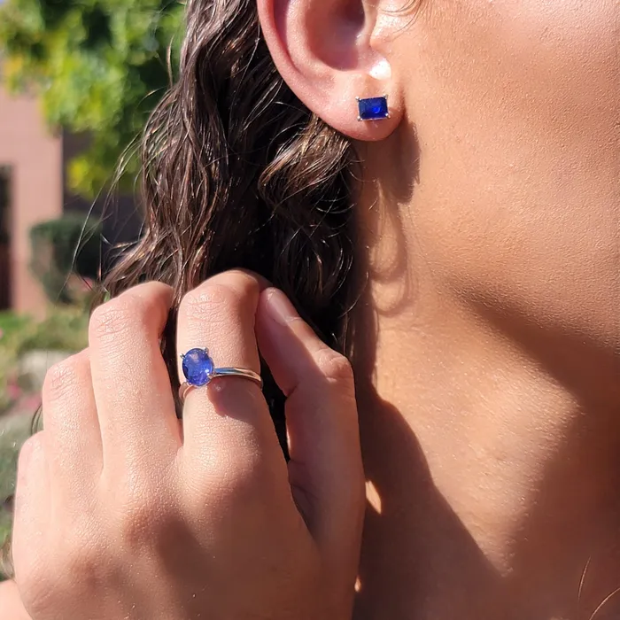 Rings Uniquelan Jewelry Real Blue Sapphire Heart Ring Rings Uniquelan Jewelry Real Blue Sapphire Heart Ring