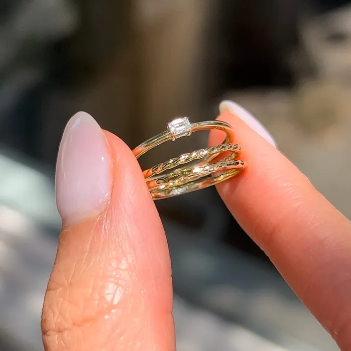 Rings Valerie Madison Fine Jewelry Hammered Stacking Ring Rings Valerie Madison Fine Jewelry Hammered Stacking Ring