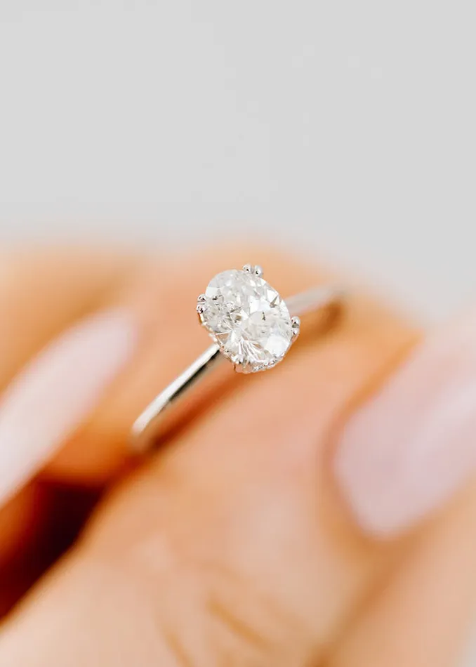 Rings Venvs New Theme The Eden Ring 98ct Oval Salt and Pepper Diamond White Gold