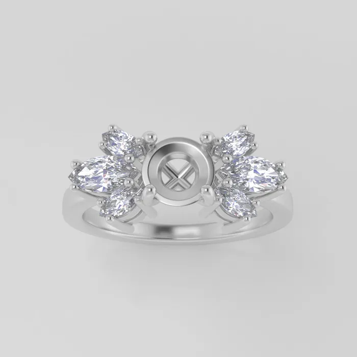 Rings VENVS The Luna 14k White Size 75 Stone RB22 Cinque Ring Box Custom Engraving 0 Rings VENVS The Luna 14k White Size 75 Stone RB22 Cinque Ring Box Custom Engraving 0