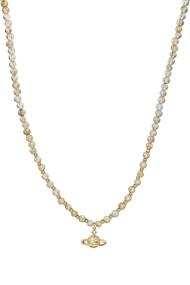Shabnam Q Necklaces Quartz Orb Beaded Necklace