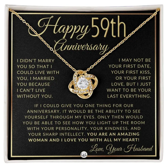 ShineOn Fulfillment 59th Anniversary Gift For Wife Beautiful Womens Pendant Necklace Heartfelt Anniversary Message Necklaces ShineOn Fulfillment 59th Anniversary Gift For Wife Beautiful Womens Pendant Necklace Heartfelt Anniversary Message Necklaces