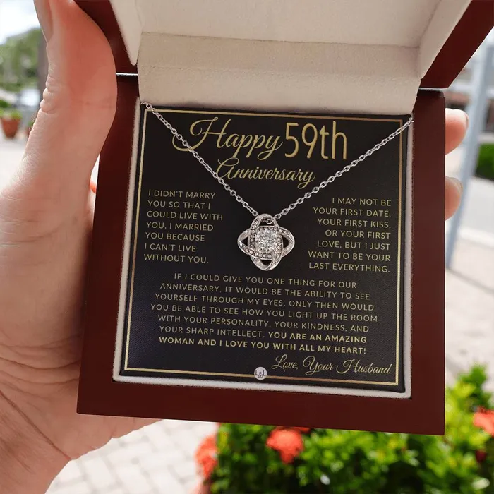 ShineOn Fulfillment 59th Anniversary Gift For Wife Beautiful Womens Pendant Necklace Heartfelt Anniversary Message Necklaces