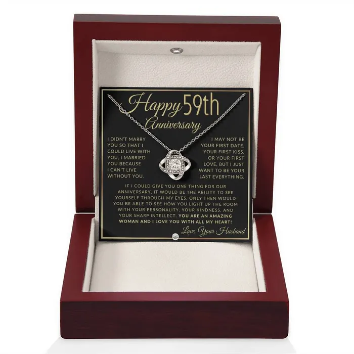ShineOn Fulfillment 59th Anniversary Gift For Wife Beautiful Womens Pendant Necklace Heartfelt Anniversary Message Necklaces