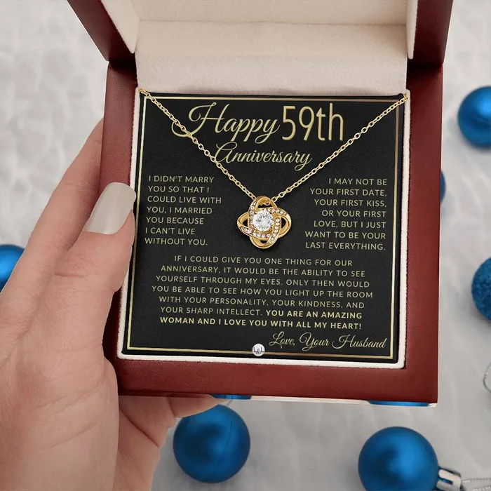 ShineOn Fulfillment 59th Anniversary Gift For Wife Beautiful Womens Pendant Necklace Heartfelt Anniversary Message Necklaces