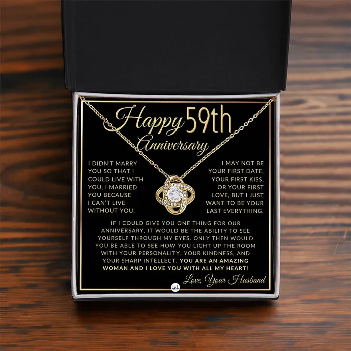 ShineOn Fulfillment 59th Anniversary Gift For Wife Beautiful Womens Pendant Necklace Heartfelt Anniversary Message Necklaces