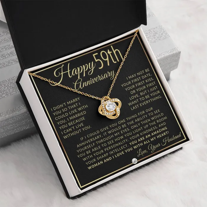 ShineOn Fulfillment 59th Anniversary Gift For Wife Beautiful Womens Pendant Necklace Heartfelt Anniversary Message Necklaces