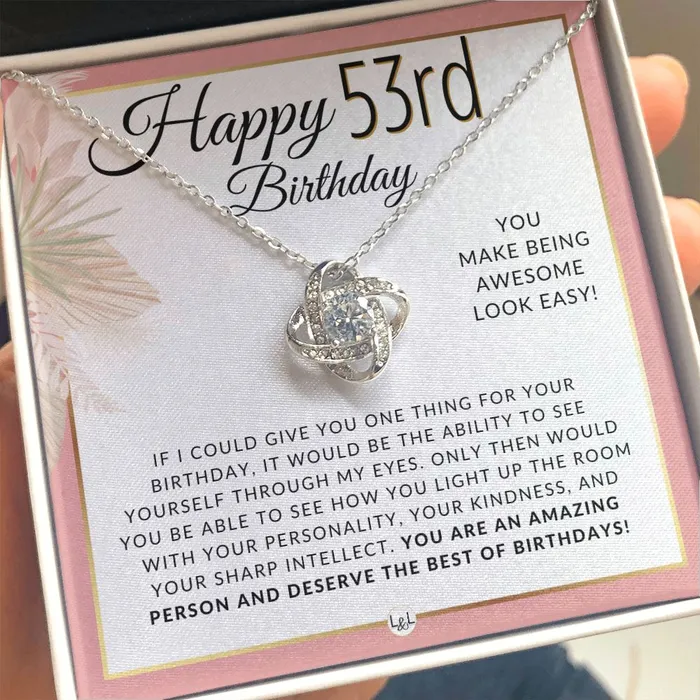 ShineOn Fulfillment Necklaces 53rd Birthday Gift For Her Necklace For 53 Year Old Beautiful Womans Birthday Pendant Jewelry