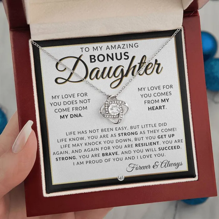 ShineOn Fulfillment Necklaces Bonus Daughter Gifts Life Has Not Been Easy Pendant Necklace Sentimental Keepsake Message For Bonus Daughter Great Christmas Gift Birthday Present or Graduation Surprise