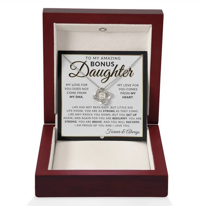 ShineOn Fulfillment Necklaces Bonus Daughter Gifts Life Has Not Been Easy Pendant Necklace Sentimental Keepsake Message For Bonus Daughter Great Christmas Gift Birthday Present or Graduation Surprise