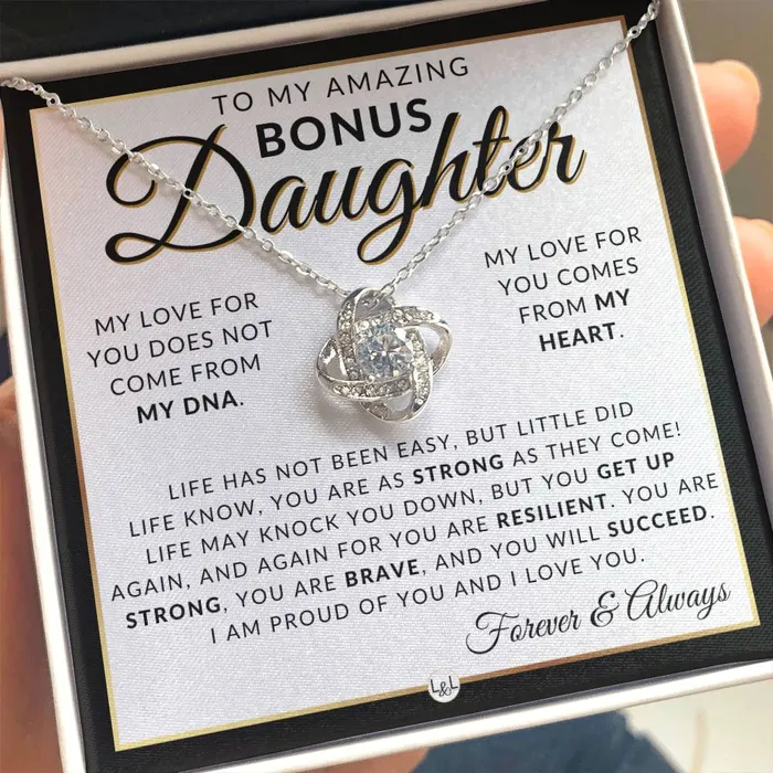 ShineOn Fulfillment Necklaces Bonus Daughter Gifts Life Has Not Been Easy Pendant Necklace Sentimental Keepsake Message For Bonus Daughter Great Christmas Gift Birthday Present or Graduation Surprise